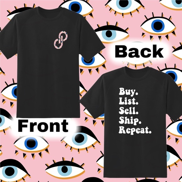 Poshmark evil eye tee buy list sell ship repeat NEW - Picture 1 of 1